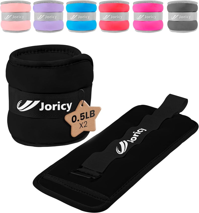 JORICY أوزان كاحل زوج من 1/2/3/4/6/8/10/12/20 رطل أوزان للمعصم والساق والذراع للنساء والرجال مع أحزمة قابلة للتعديل، مثقلة للقوة للعلاج الطبيعي والجري والمشي واللياقة البدنية وتمارين الصالة الرياضية - Image 1
